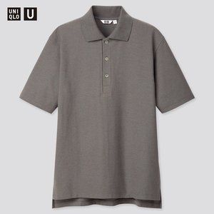 BNWT Uniqlo U Men's Supima Cotton Polo, Blue/Grey